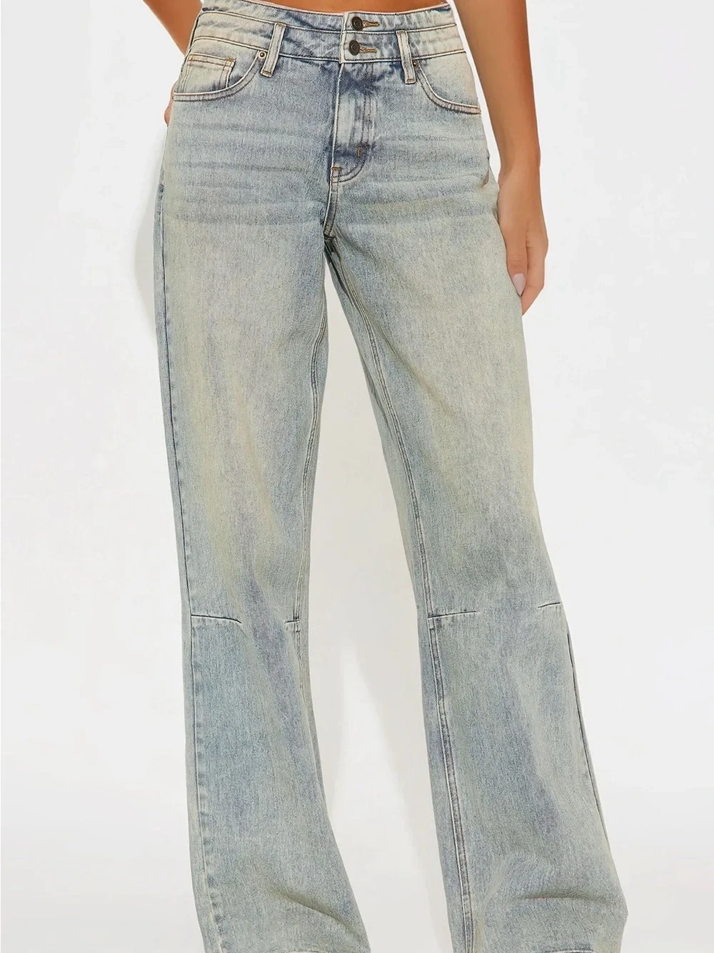 Tall Artesia Tinted Baggy Non Stretch Jeans - Light Wash